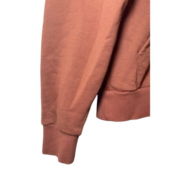 Alo Yoga Everyday Womens Small Full Zip Hoodie Rust Sweatshirt Drawstrings - Picture 6 of 9